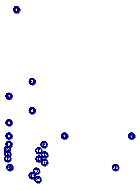 Football Blue Invitation Front Field Markers