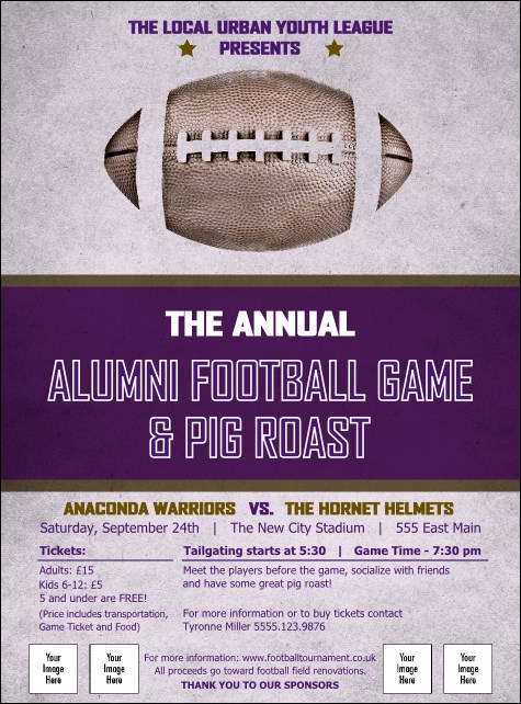 Football Purple Flyer Product Front