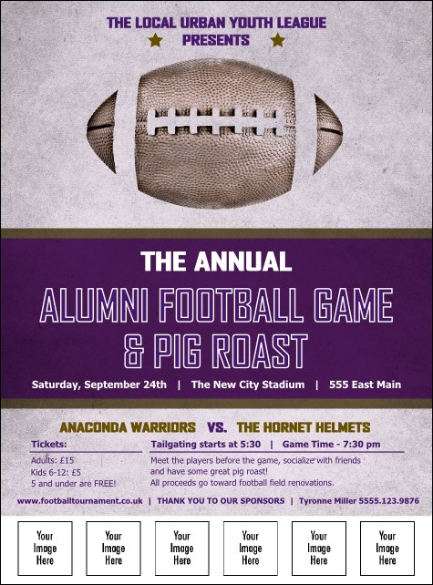 Football Purple Image Flyer Product Front