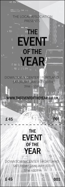All Purpose Building and Streetlights Black and White  Event Ticket Product Front