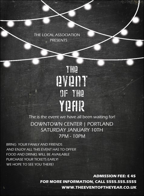 All Purpose Chalkboard Black and White Invitation