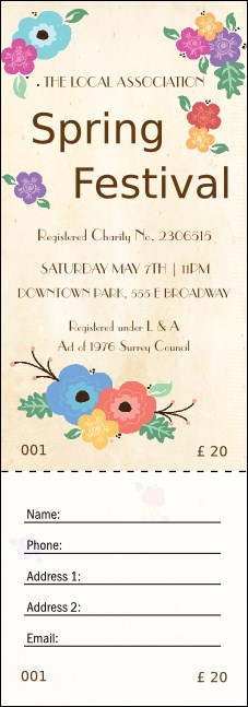 Spring Festival Raffle Ticket Product Front