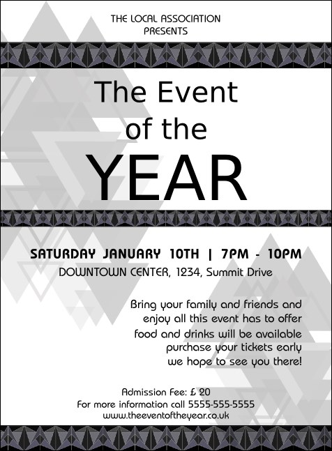 All Purpose Triangles 2 Black and White Invitation Product Front