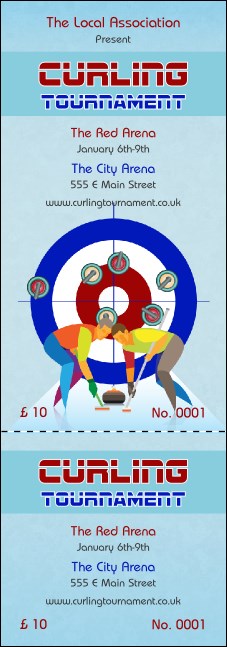 Curling Tournament Event Ticket Product Front