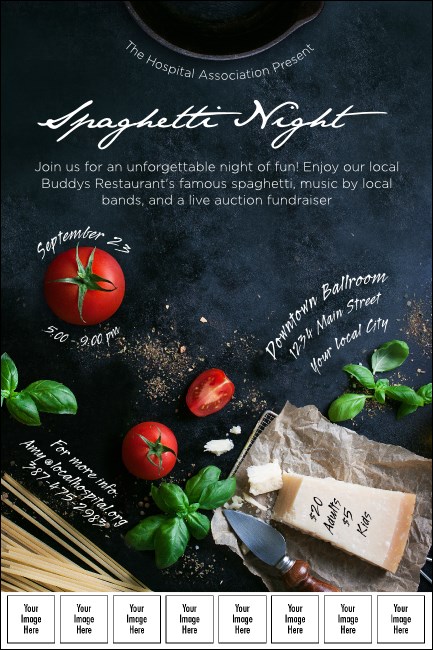 Spaghetti Ingredients Logo Poster Product Front