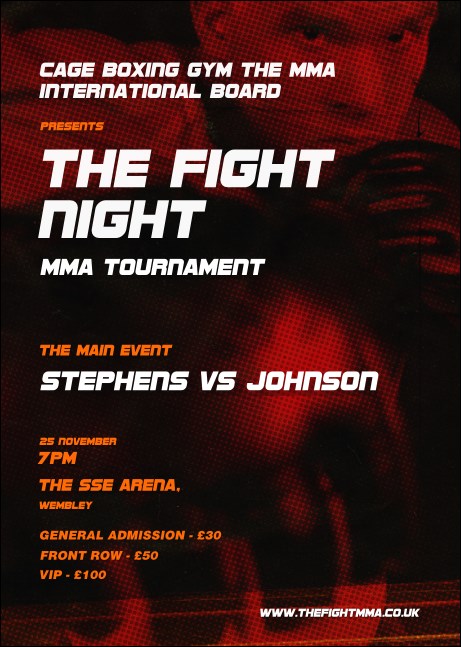 MMA The Fight Night Club Flyer Product Front