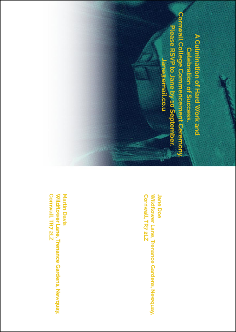 Graduation - Blue and Yellow Postcard Product Back