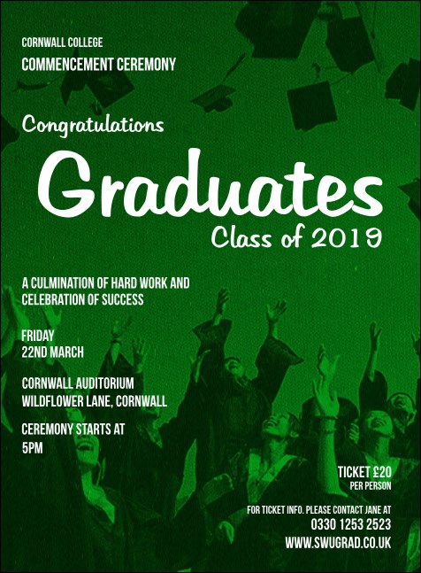 Graduation - Green Invitation Product Front