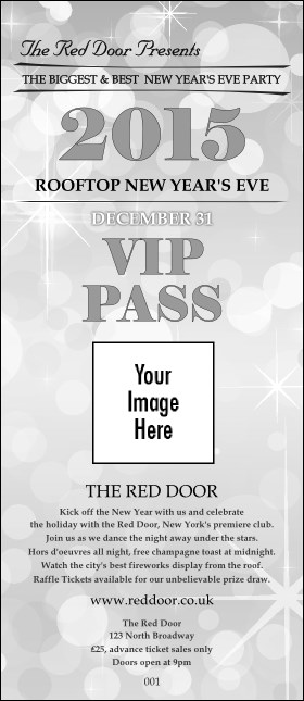 Silver Glitter VIP Pass Product Front