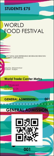 Food Festival QR Event Ticket Product Front