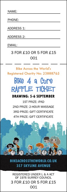 Bike for a Cause Raffle Ticket Product Front