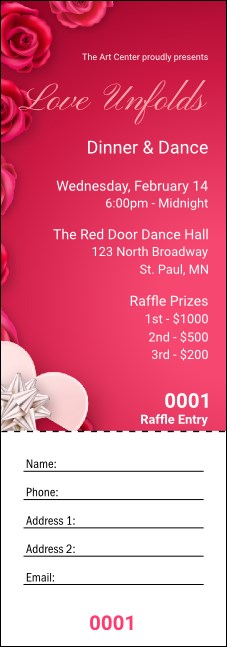 Love Unfolds Raffle Ticket Product Front