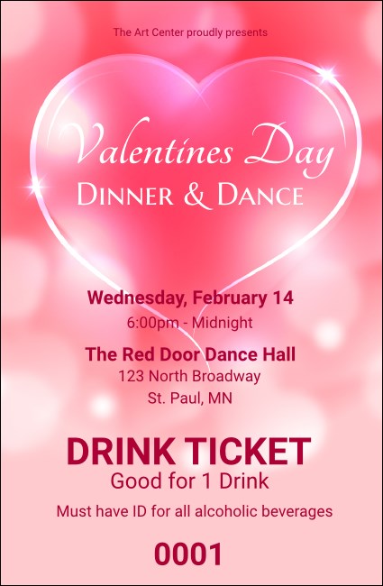 Valentines Day Date Drink Ticket Product Front
