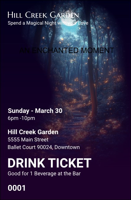 Enchanted Forest Drink Ticket Product Front