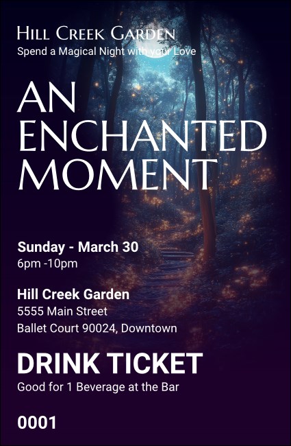 Enchanted Forest Drink Ticket Product Front