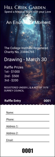 Enchanted Forest Raffle Ticket Product Front
