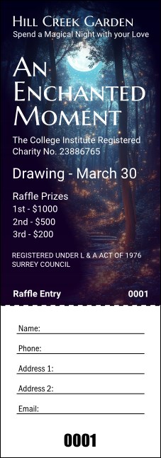Enchanted Forest Raffle Ticket Product Front