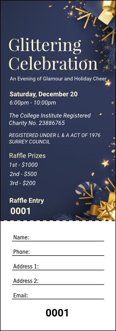 Glittering Celebration Raffle Ticket