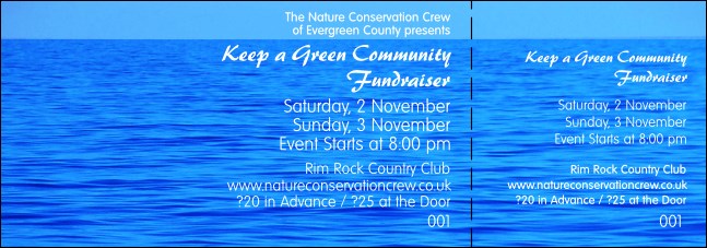 Nature Series - Blue Ocean General Admission Ticket Product Front