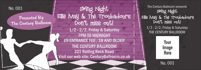 Swing Dance Purple General Admission Ticket Product Front