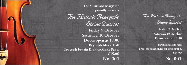 Violin General Admission Ticket (Grey) Product Front