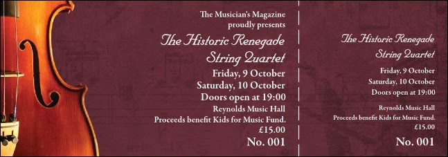 Violin General Admission Ticket (Burgundy) Product Front