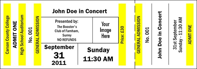 Yellow Image General Admission Ticket Product Front