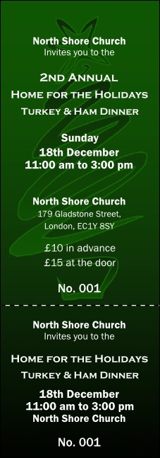 Christmas Tree General Admission Ticket with full bleed