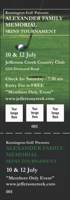 Golf Photo Event Ticket Product Front