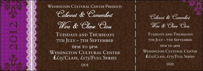 Fancy Event Ticket Product Front