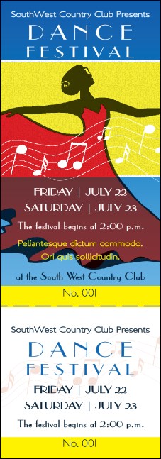 Dance Festival Event Ticket Product Front