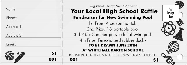 Raffle School Notebook Black and White Product Front